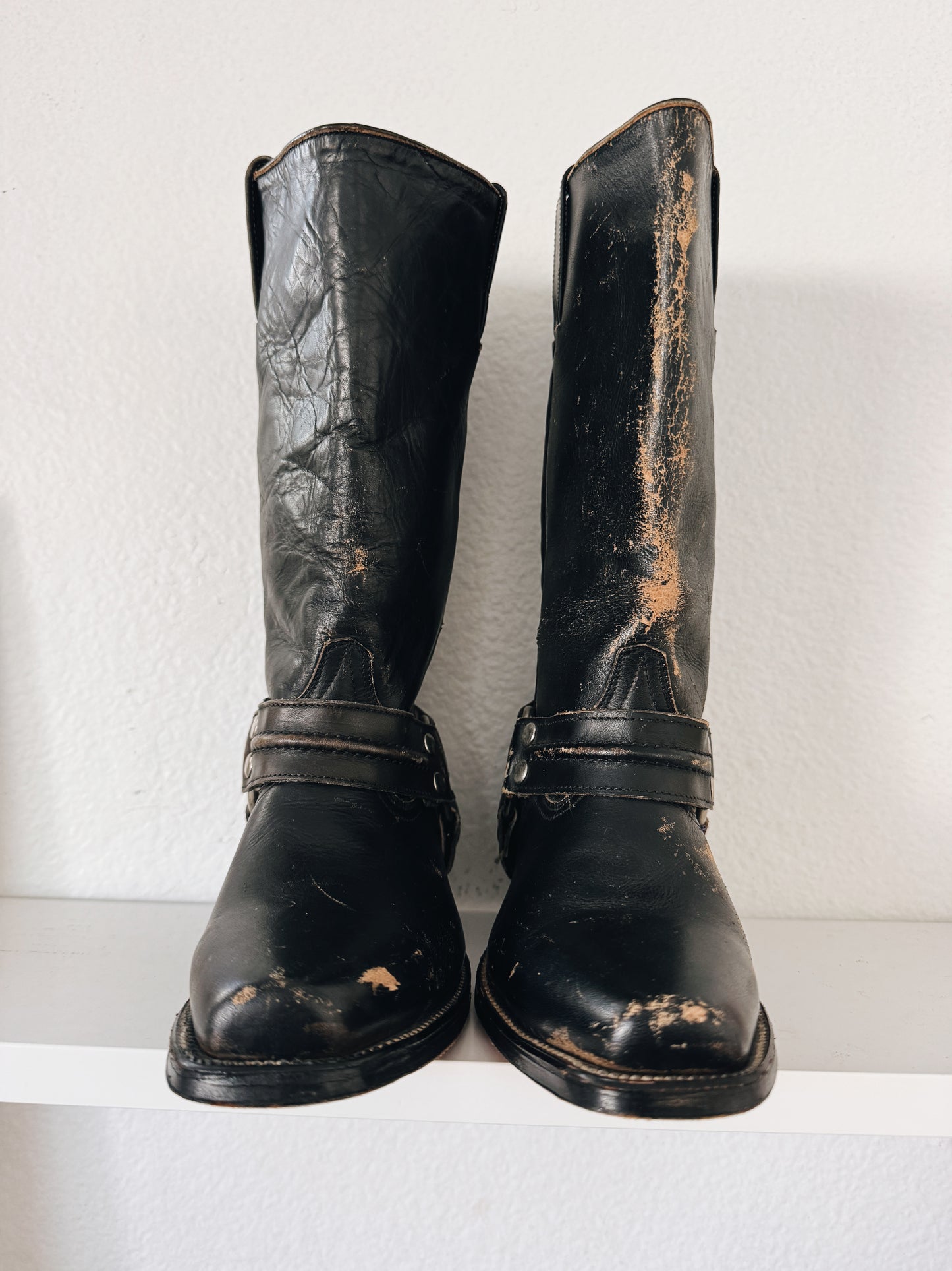 Vintage Black Biker Boots