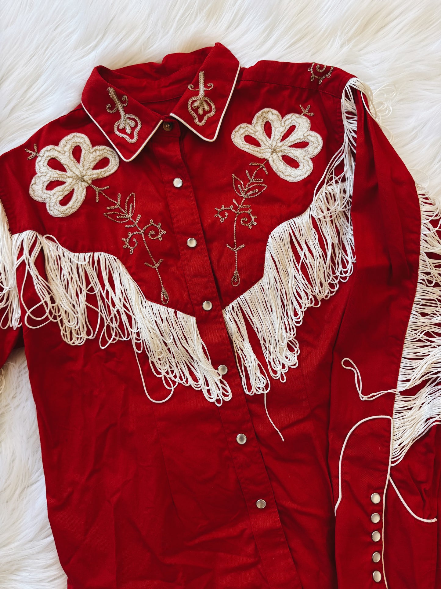 Vintage Rockmount Western Fringe Pearl Snap