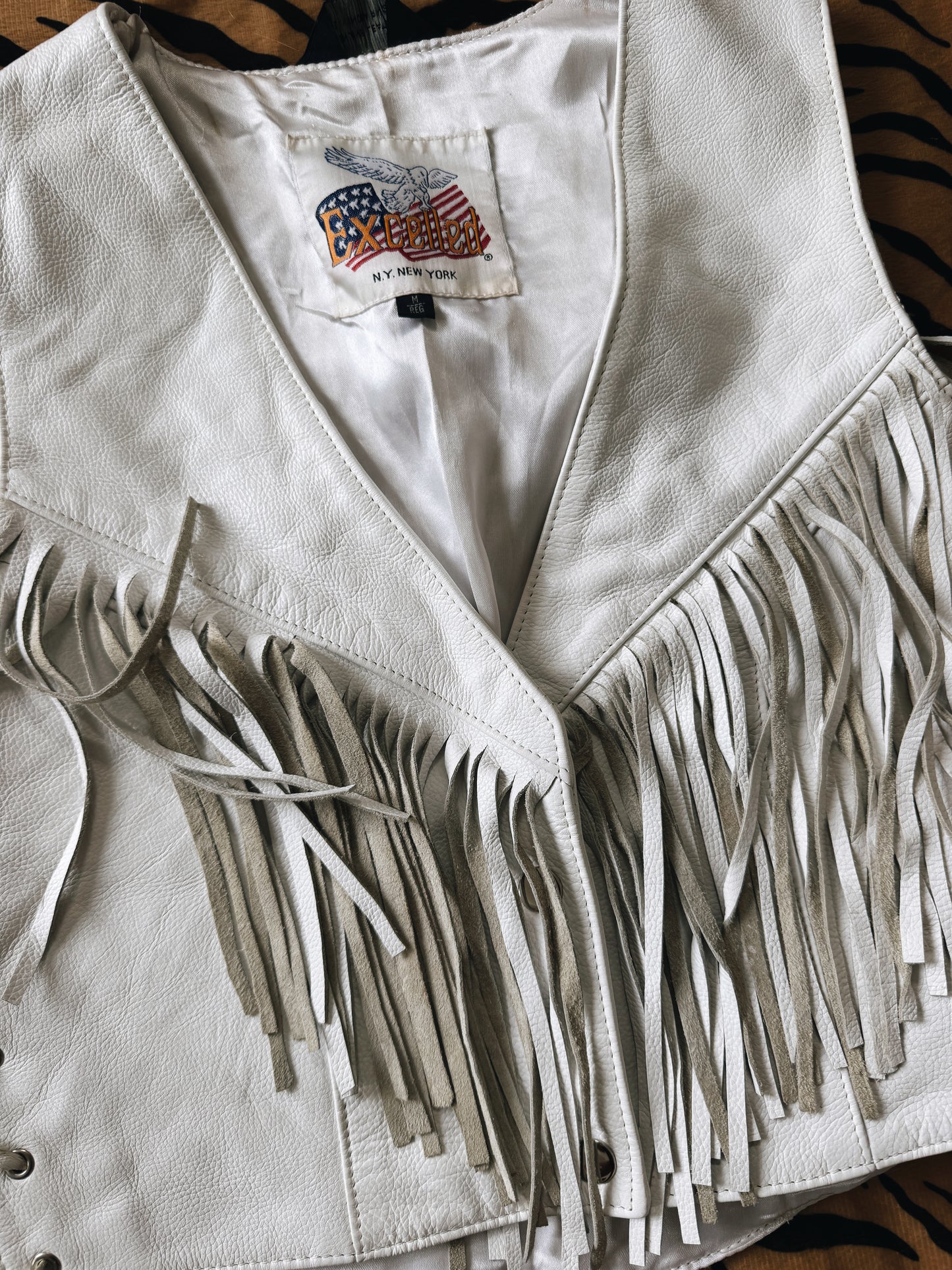 Vintage White Fringe Vest