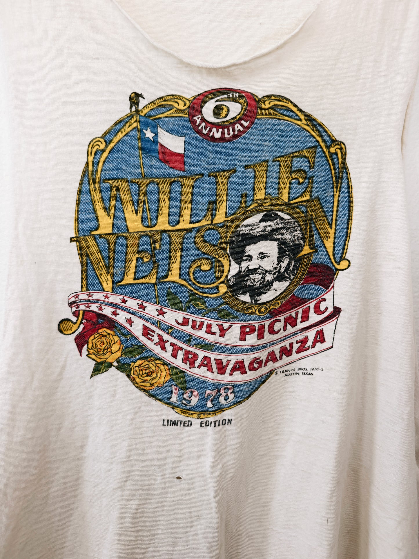 Vintage Willie Nelson 1978 Concert Tank