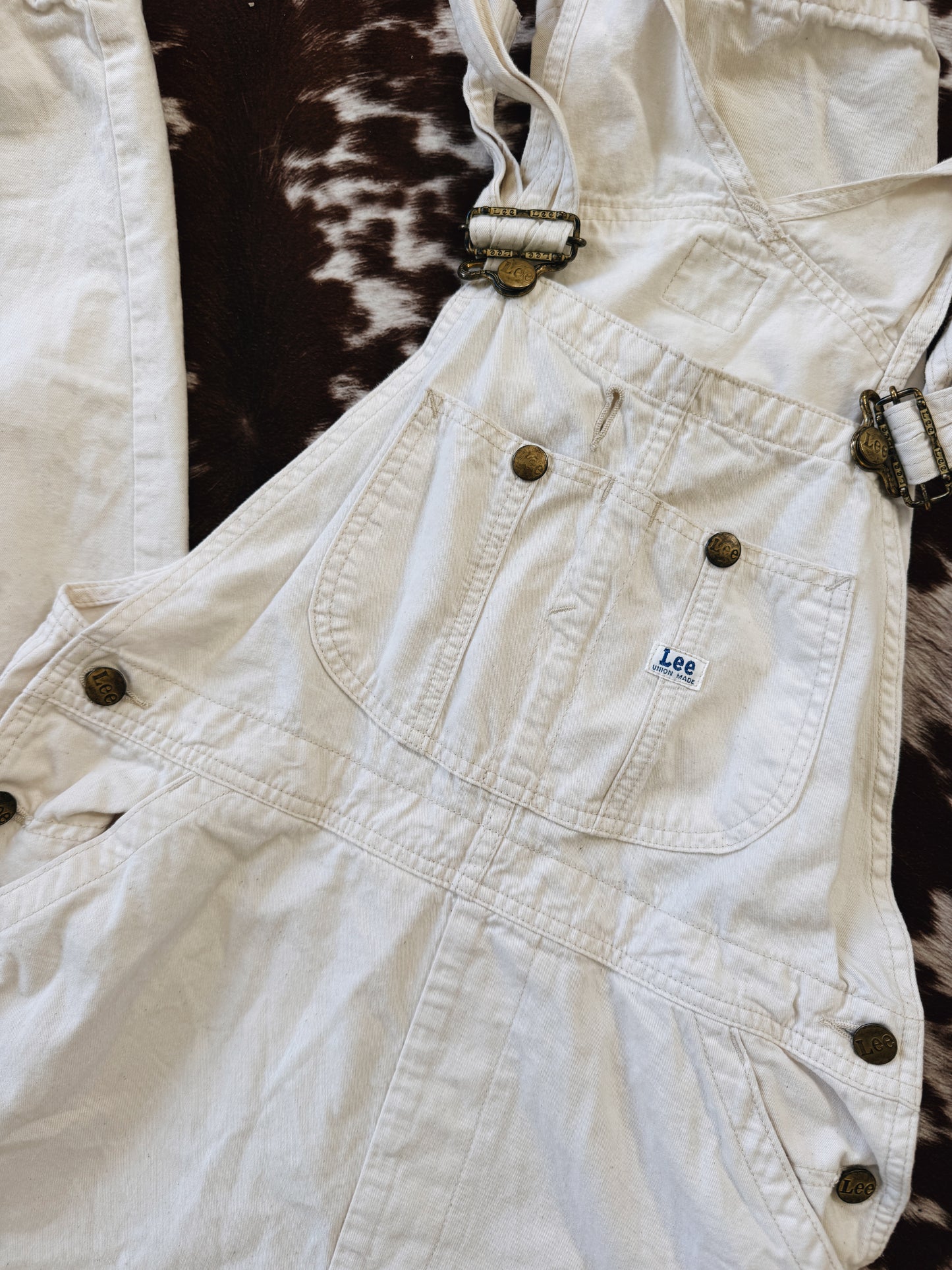 Vintage Lee White Sanforized Overalls