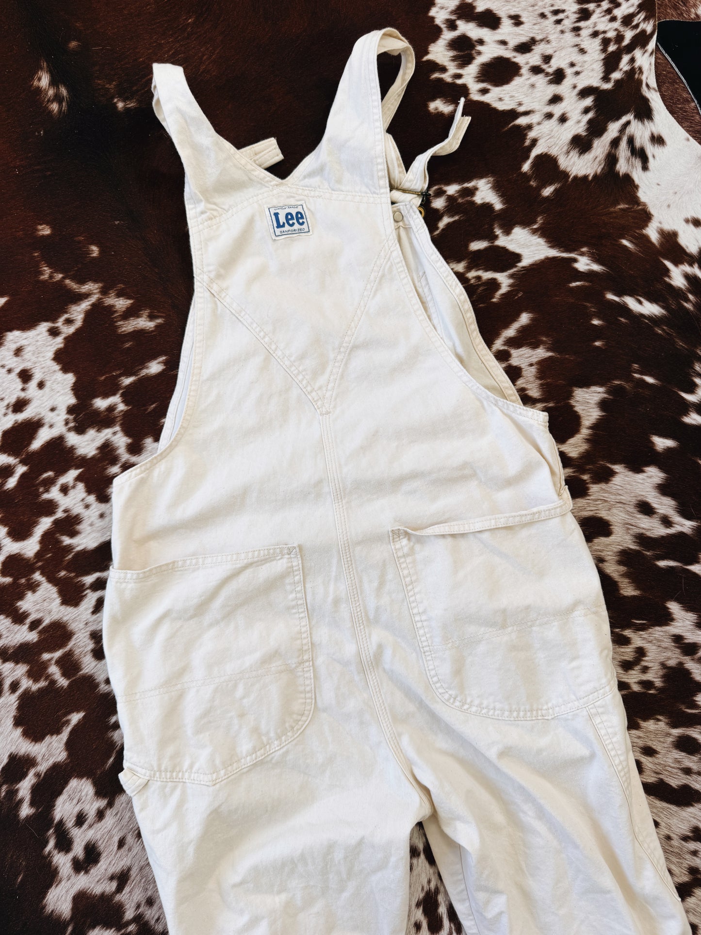 Vintage Lee White Sanforized Overalls