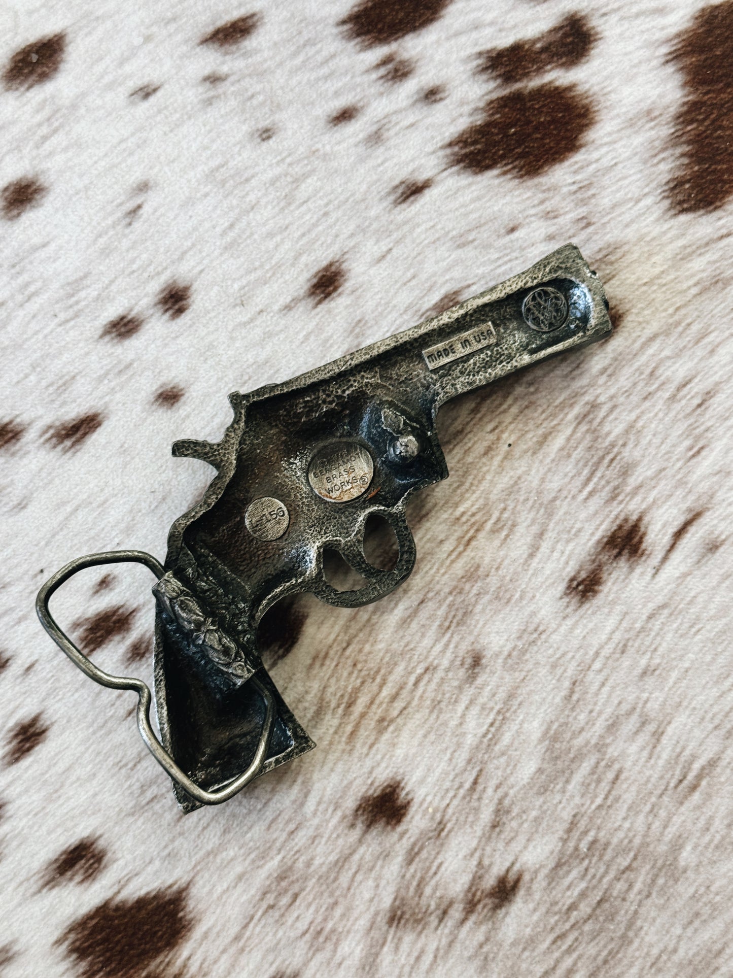 Vintage 1978 Revolver Gun Belt Buckle