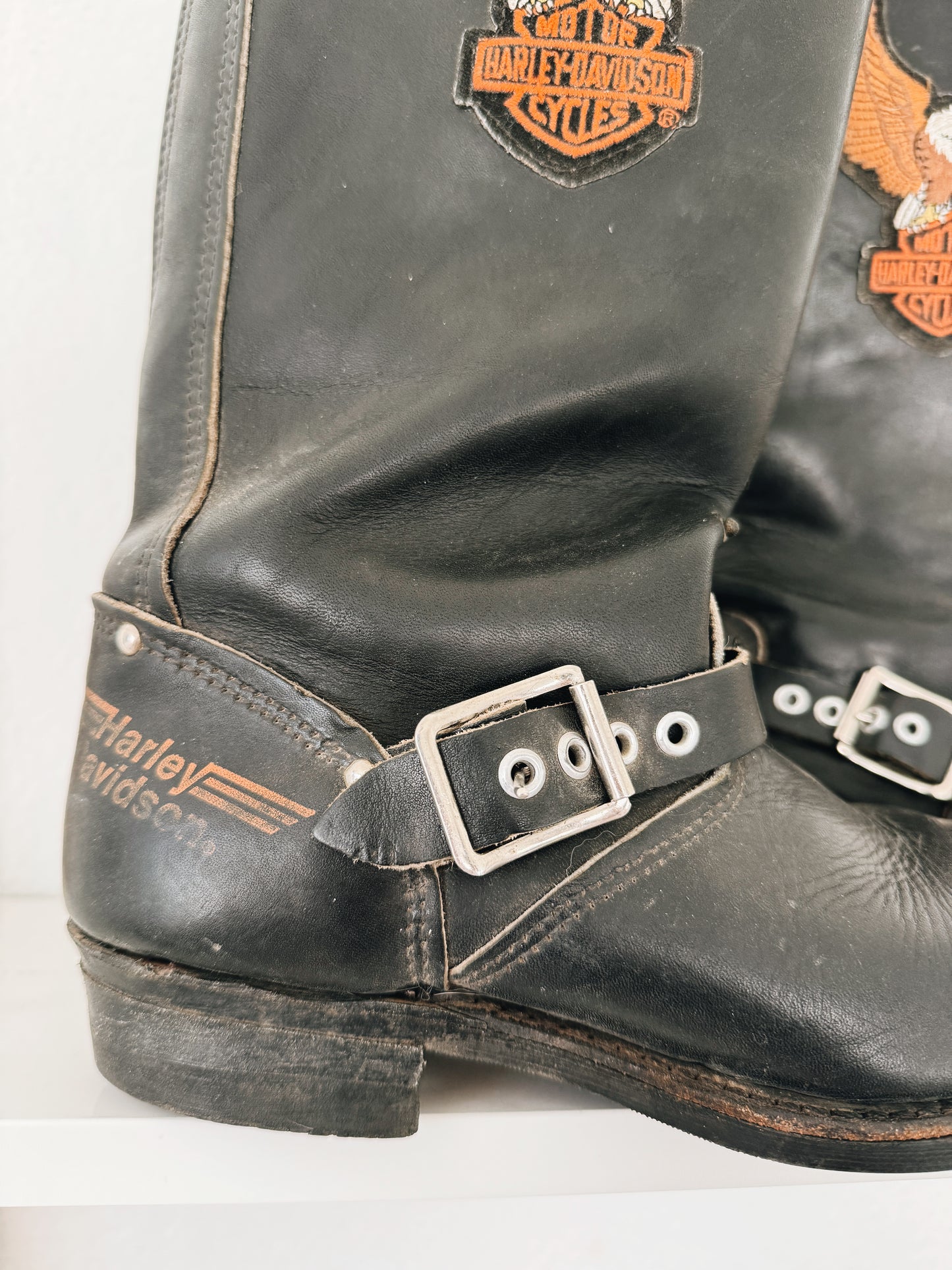 Vintage Harley Davidson Biker Boots