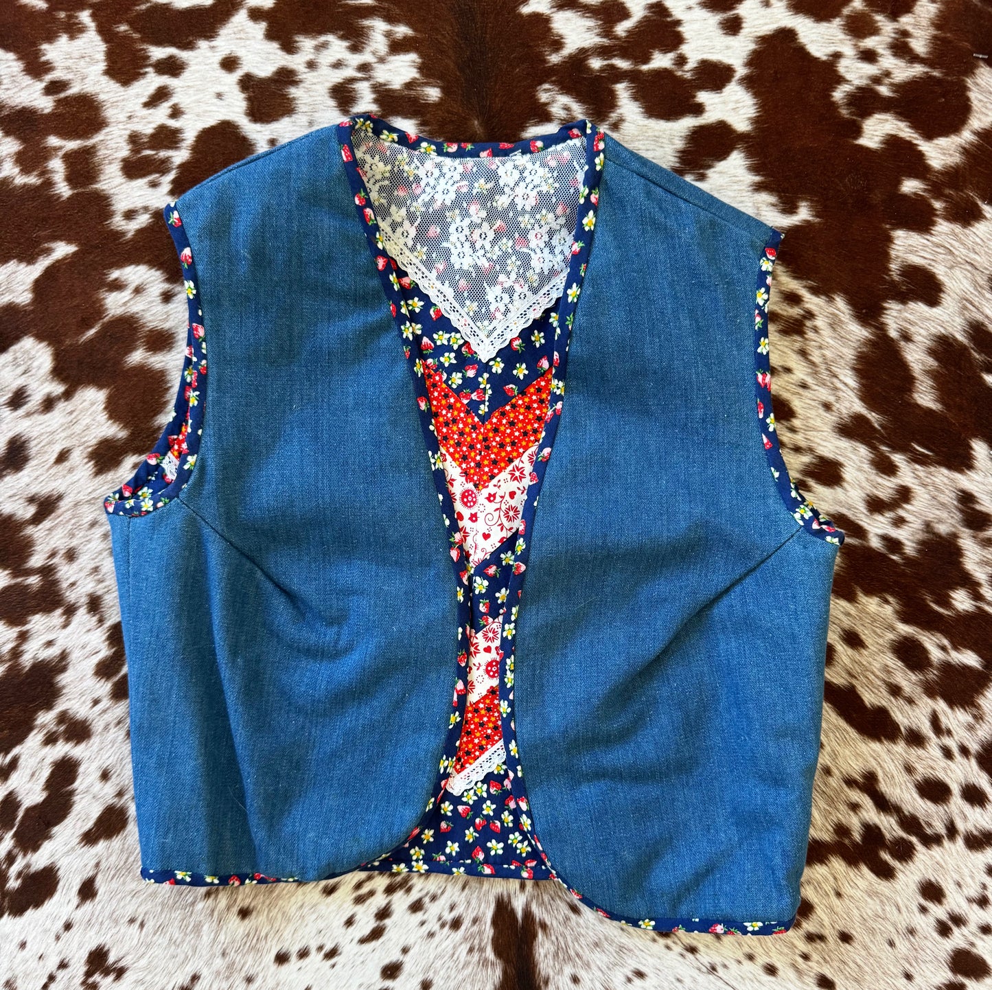 Vintage 70s Patchwork Quilted Vest