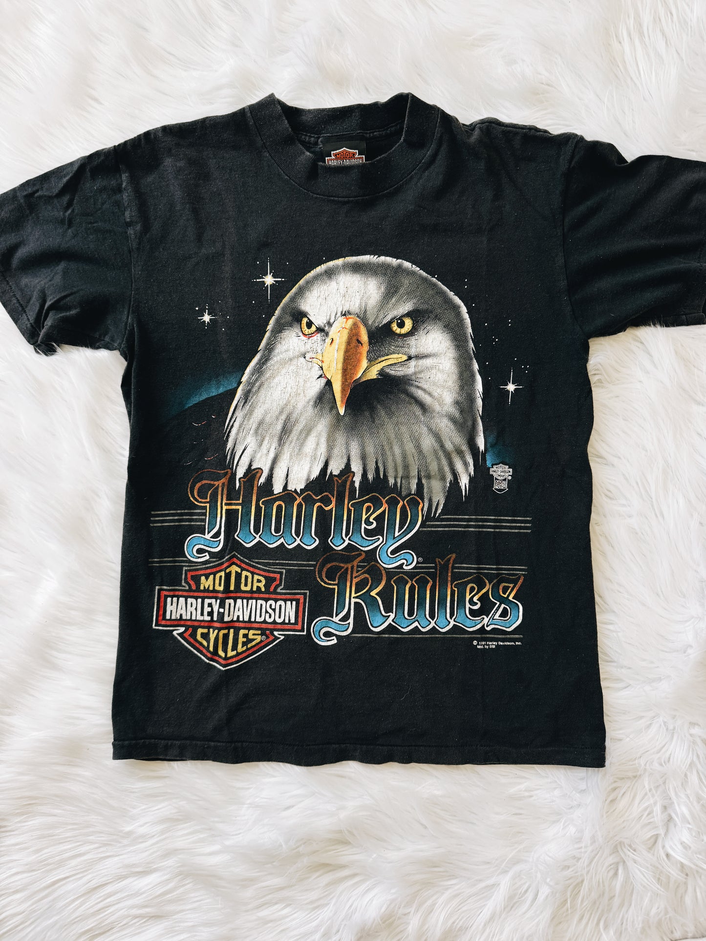 Vintage 1991 Harley Rules Tee