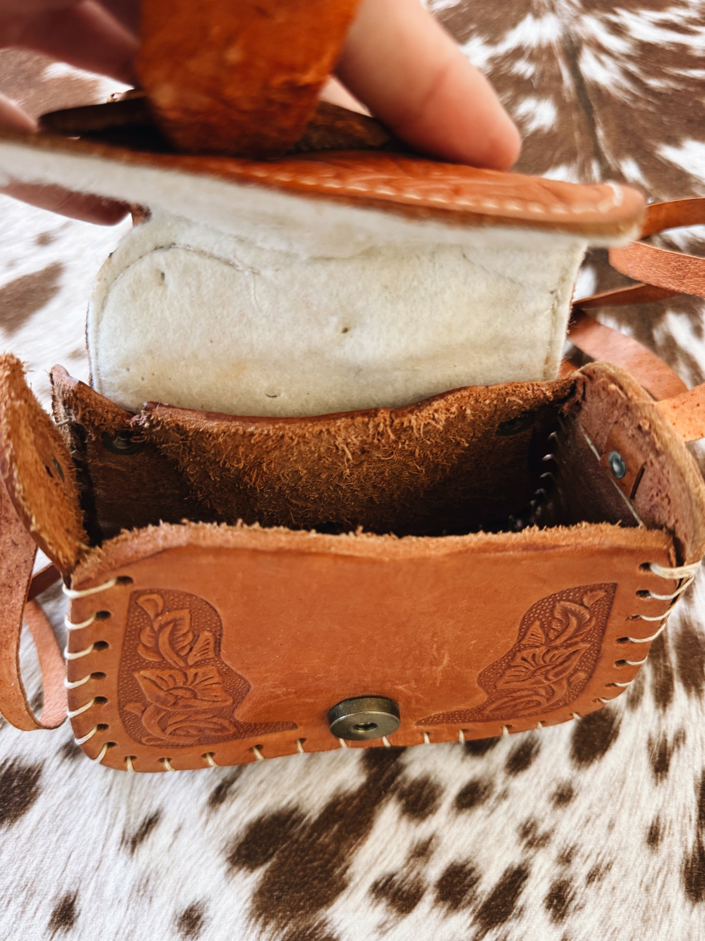 Vintage Saddle Leather Purse