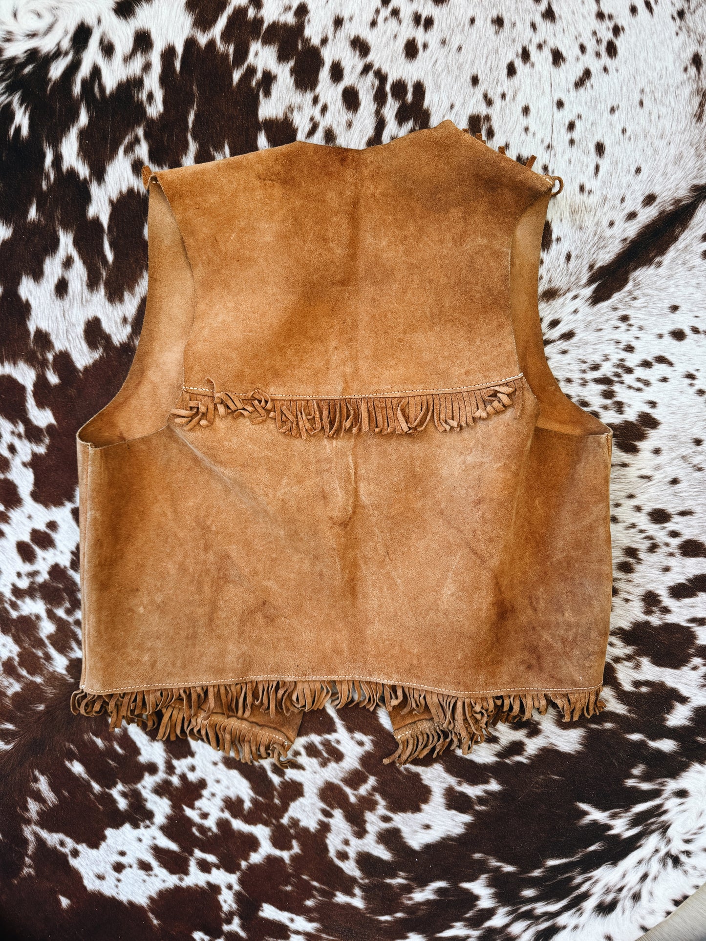 Vintage Brown Concho Fringe Vest