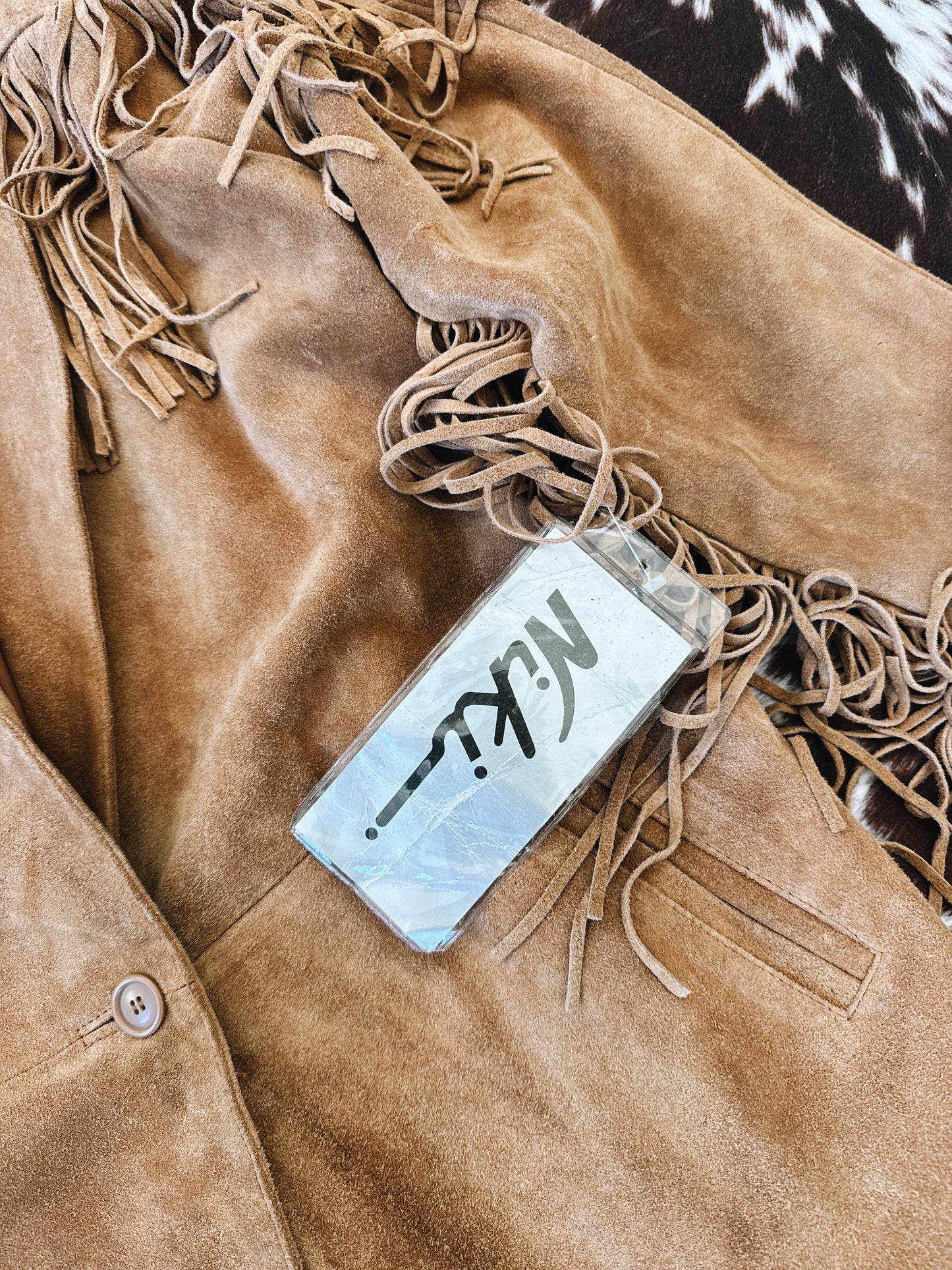 Vintage Suede Tan Fringe Coat