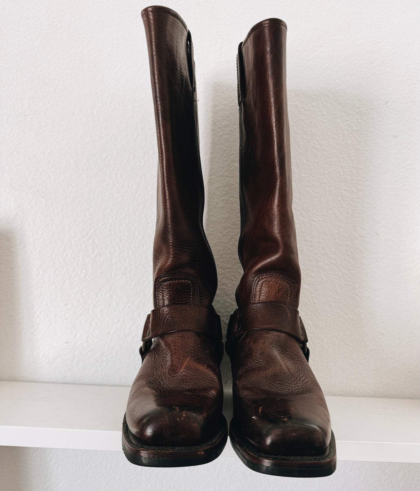 Vintage Frye Harness Brown Boots