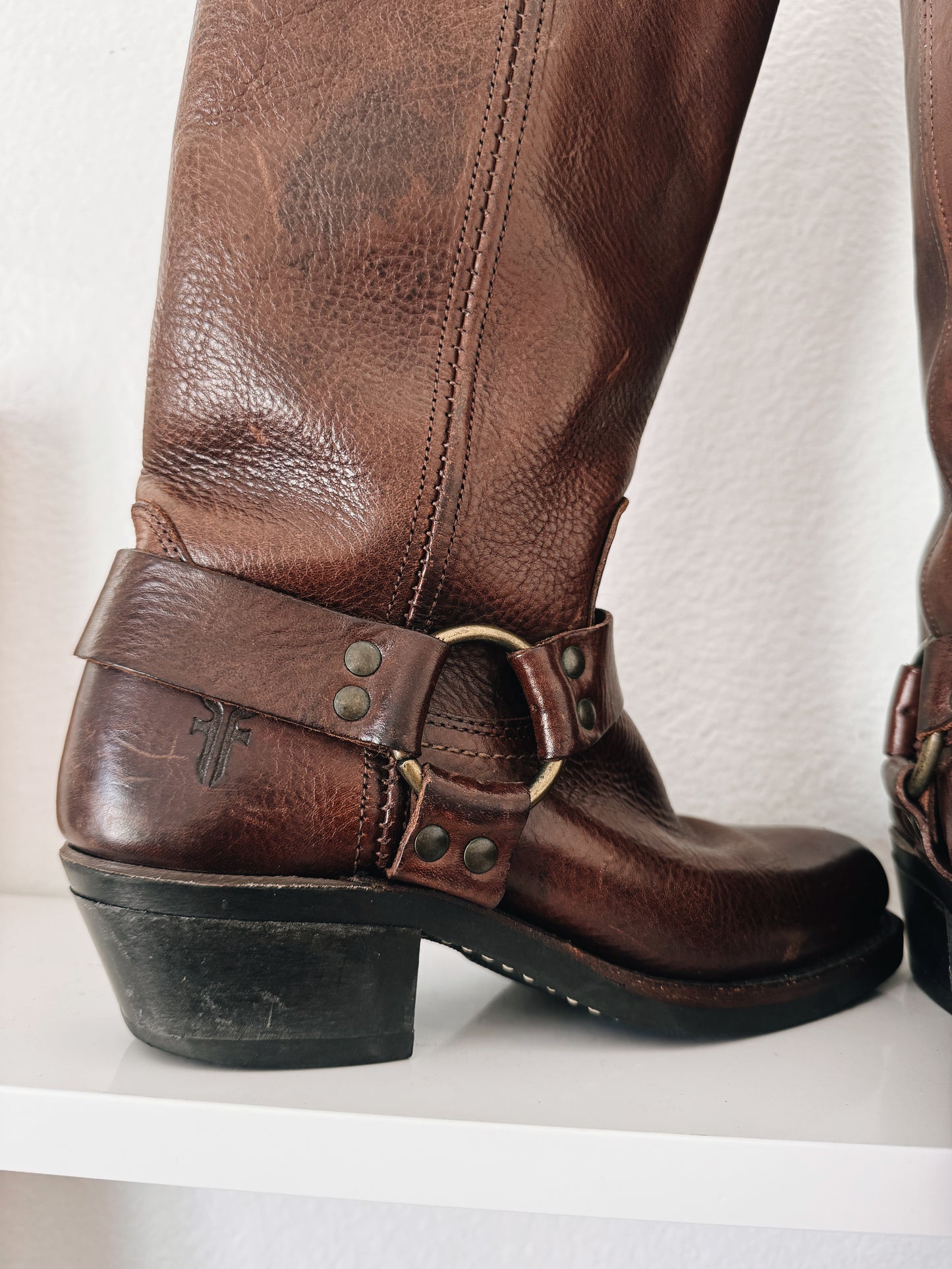Vintage Frye Harness Brown Boots