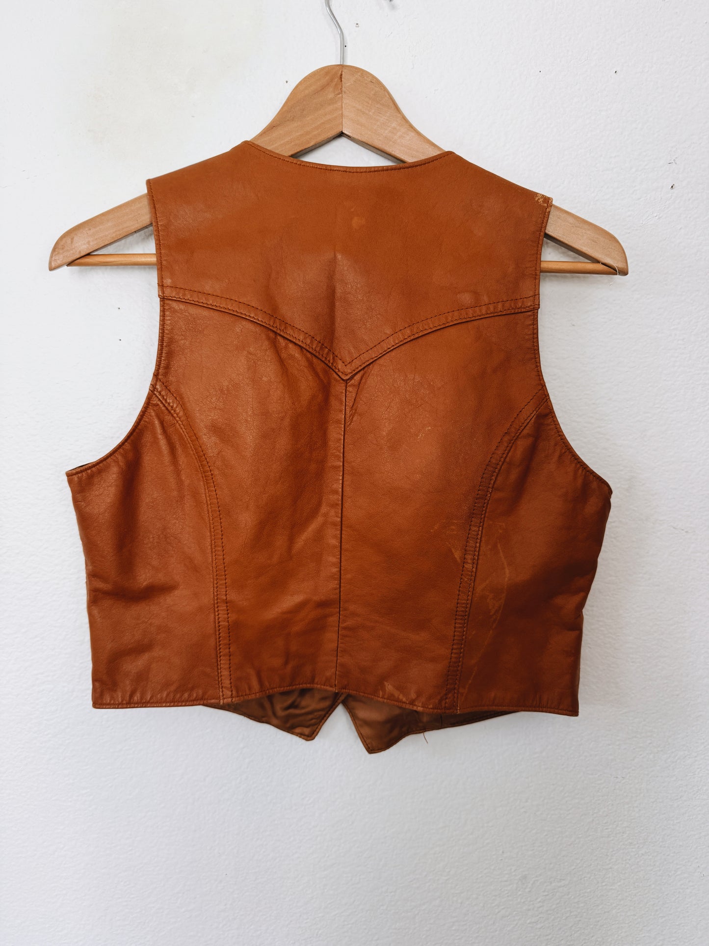 Vintage 70s Leather Vest
