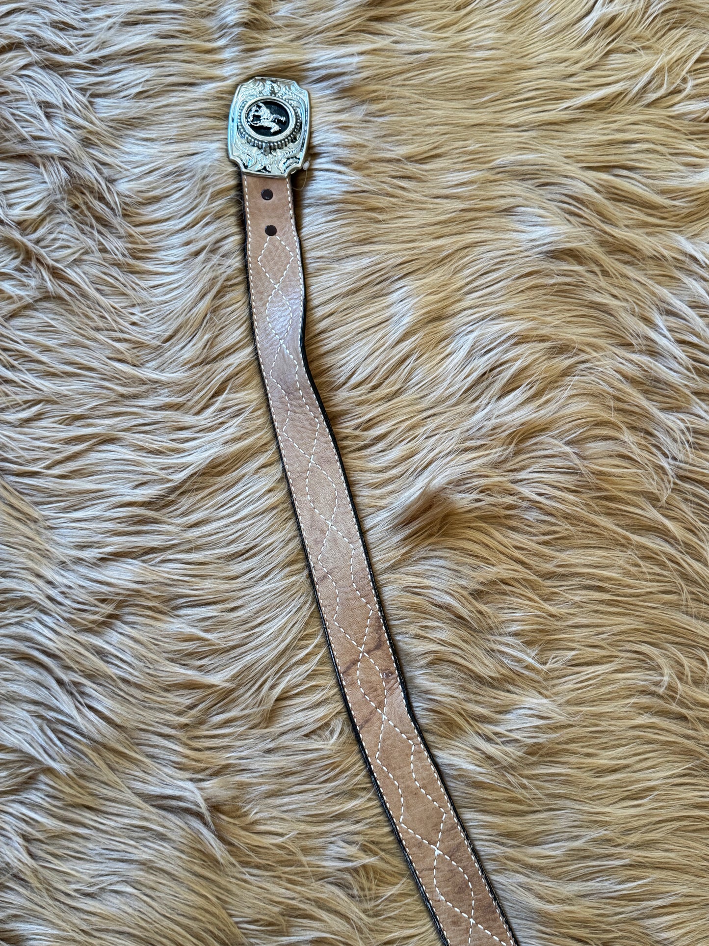Vintage Tony Lama Belt W/ Cowboy Buckle