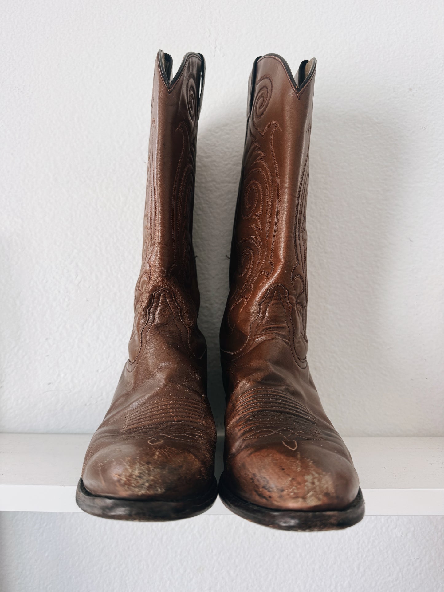 Vintage Brown Tony Lama Cowboy Boots