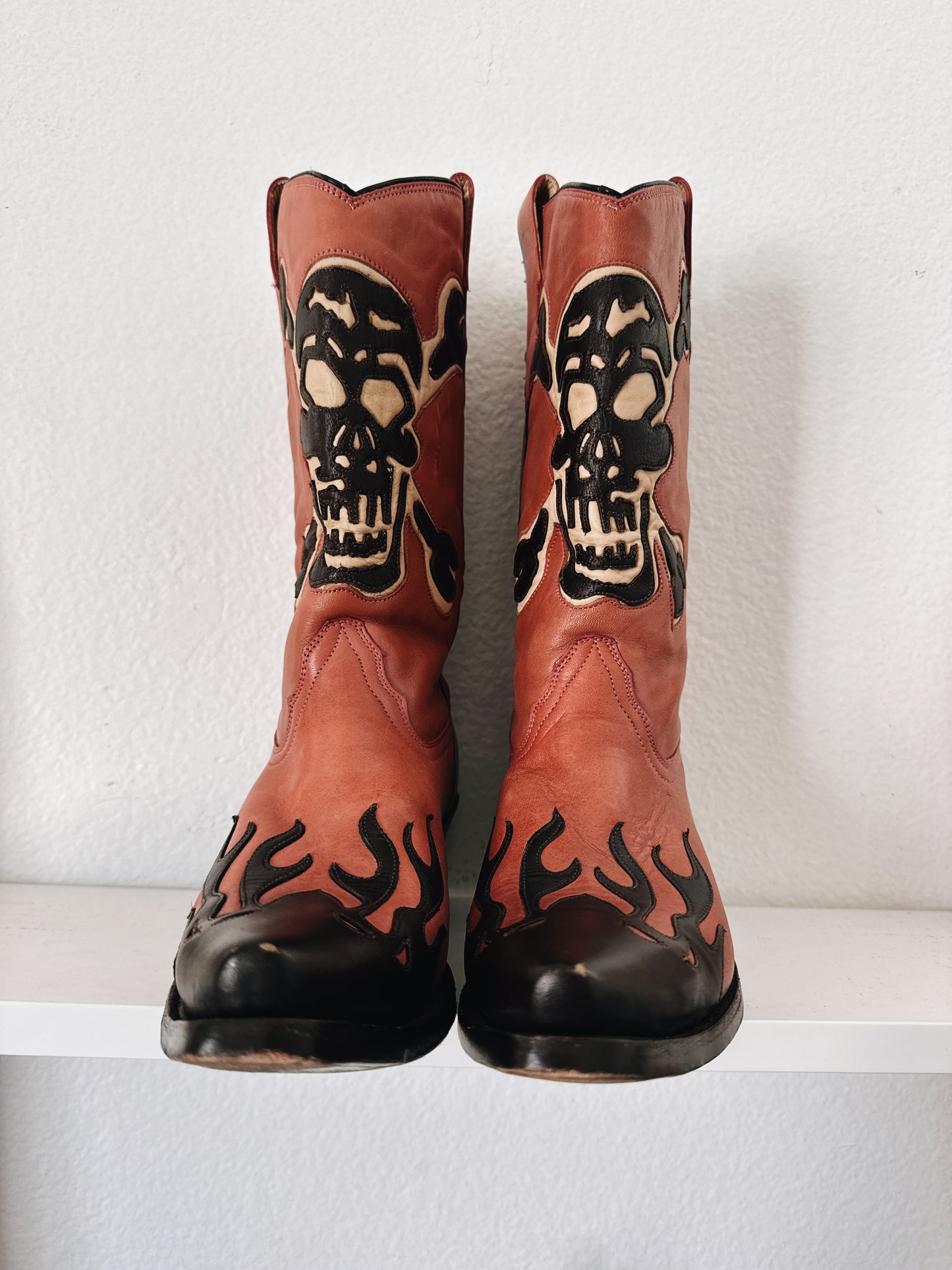 Vintage Skull & Crossbones Cowboy Boots