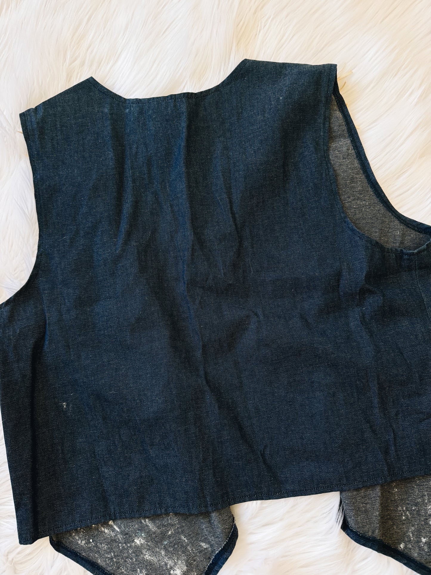 Vintage Denim Fringe Horse Vest