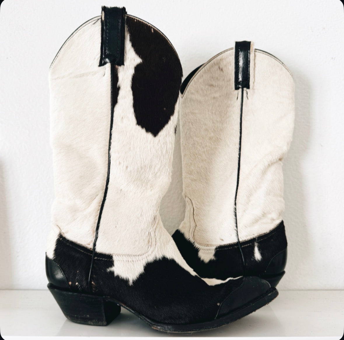 Vintage Cowhide Cowboy Boots