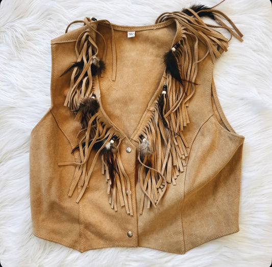 Vintage Suede Fringe Vest