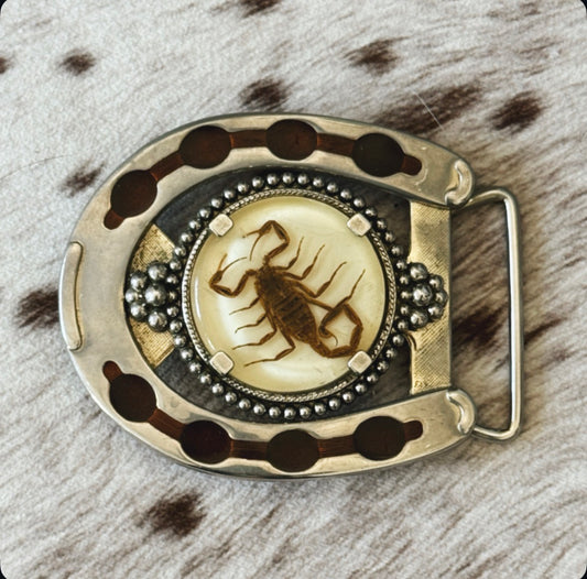 Vintage Horseshoe Scorpion Belt Buckle