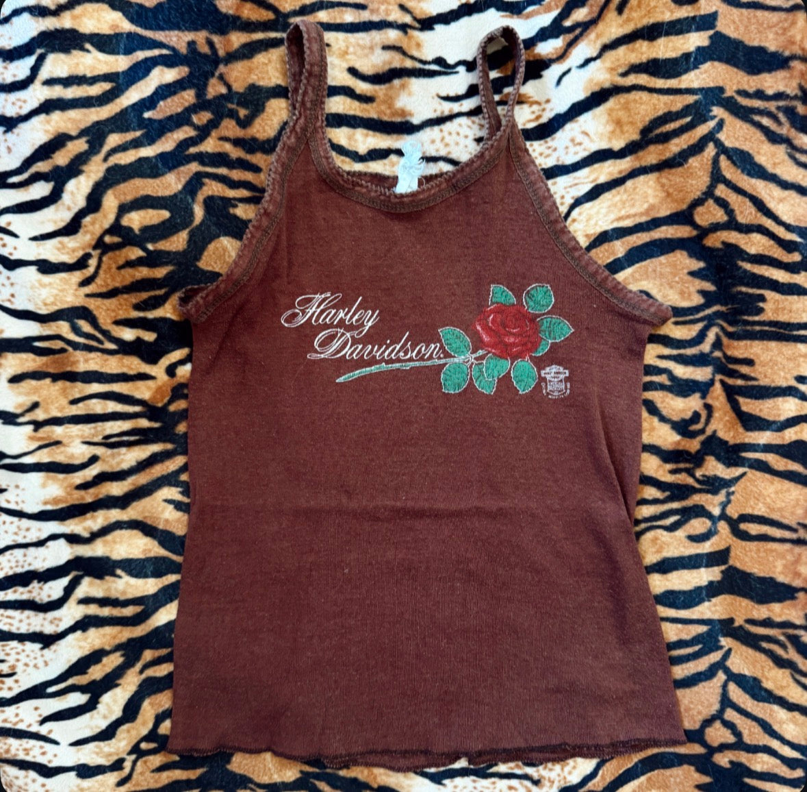 Vintage Harley Davidson Rose Tank Top
