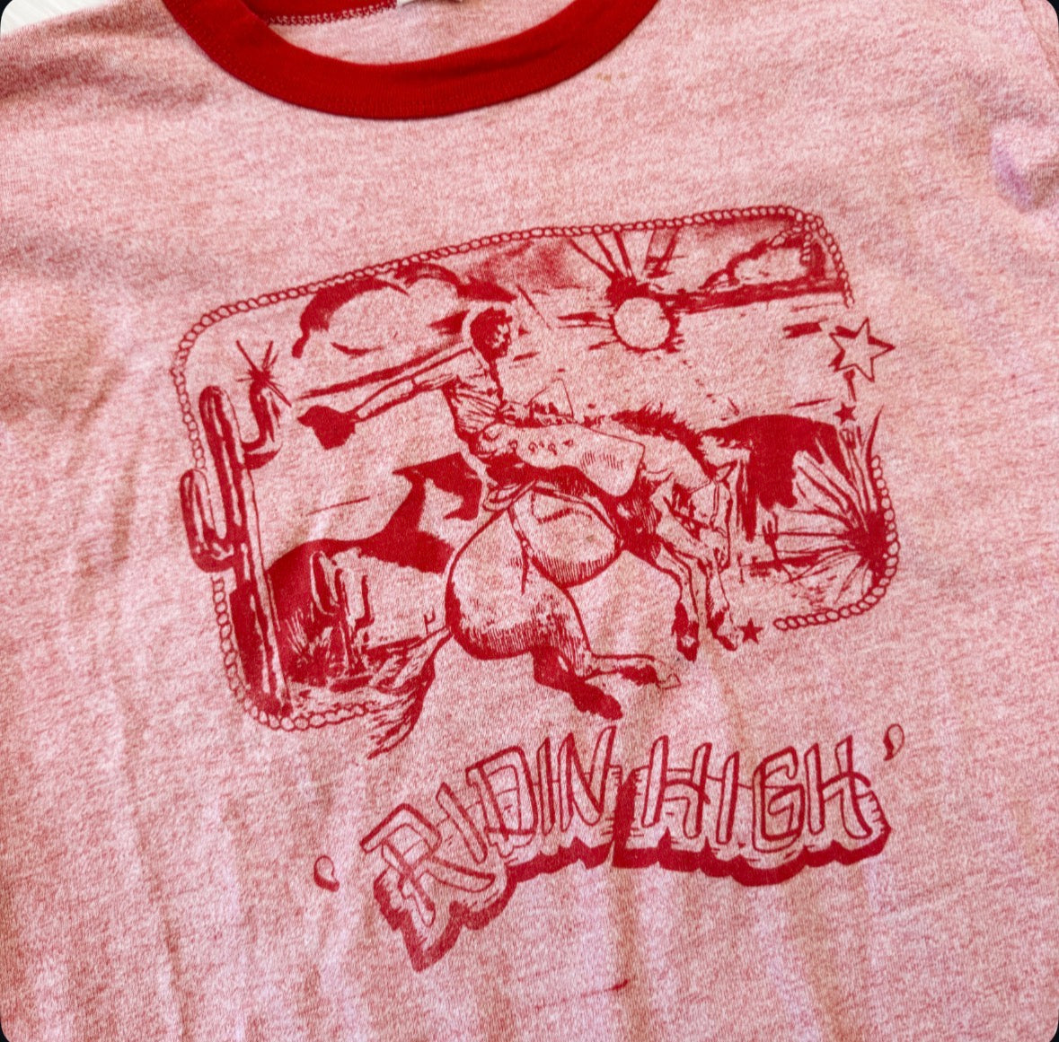 Vintage Ridin' High Cowboy Tee