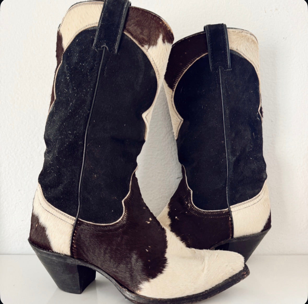Vintage Cowhide Cowboy Boots