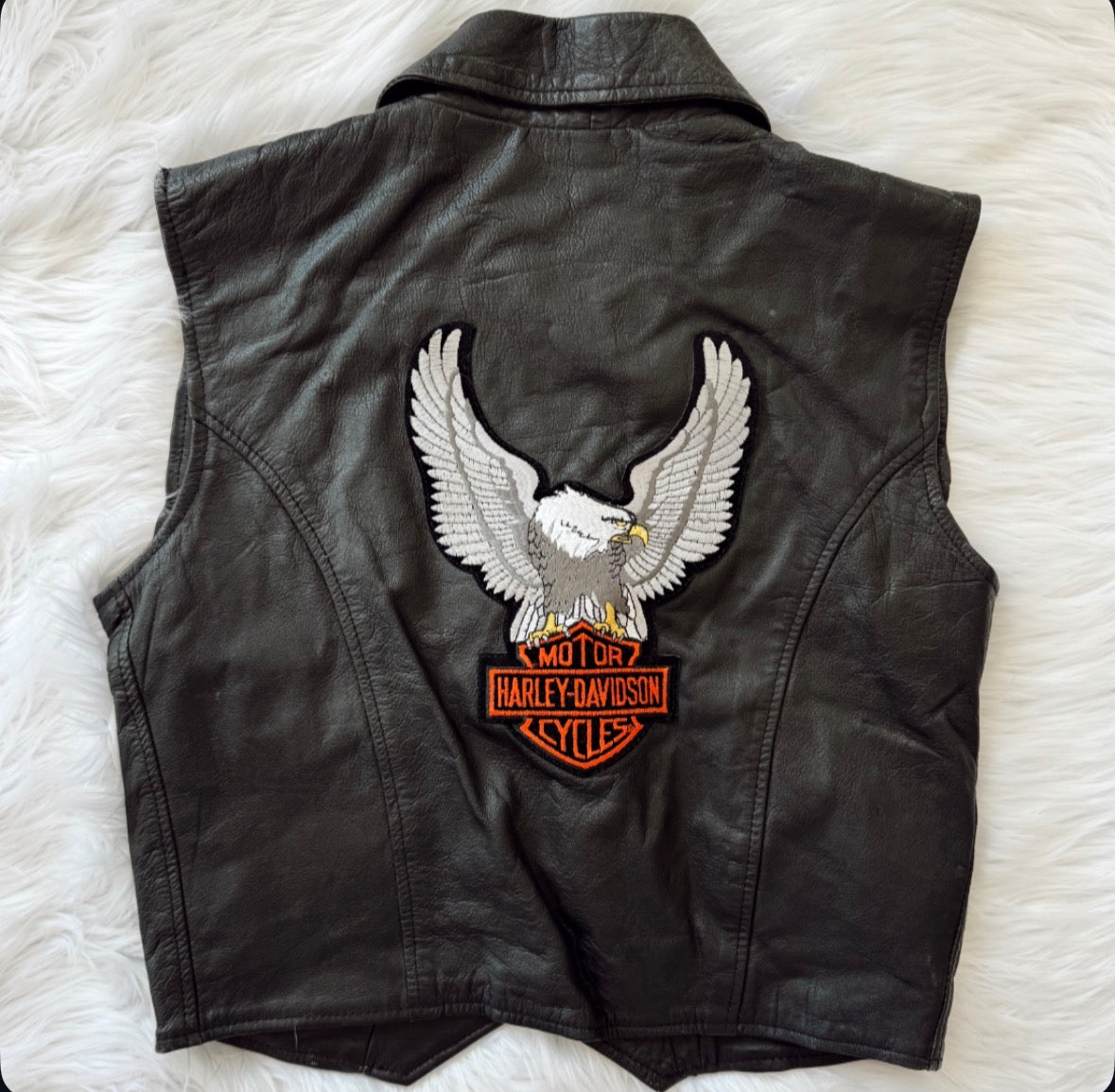 Vintage Harley Davidson Leather Vest