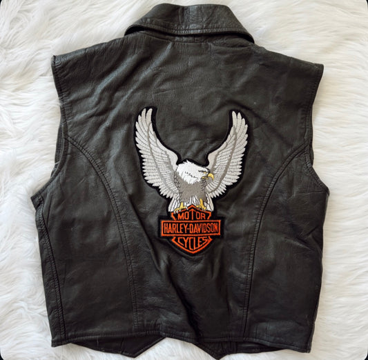 Vintage Harley Davidson Leather Vest