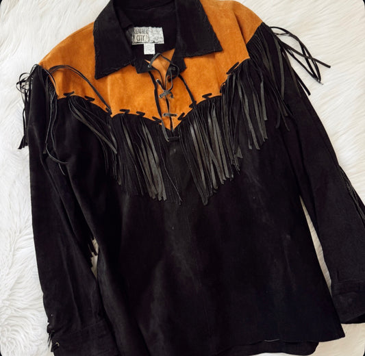 Vintage Suede Fringe Longsleeve