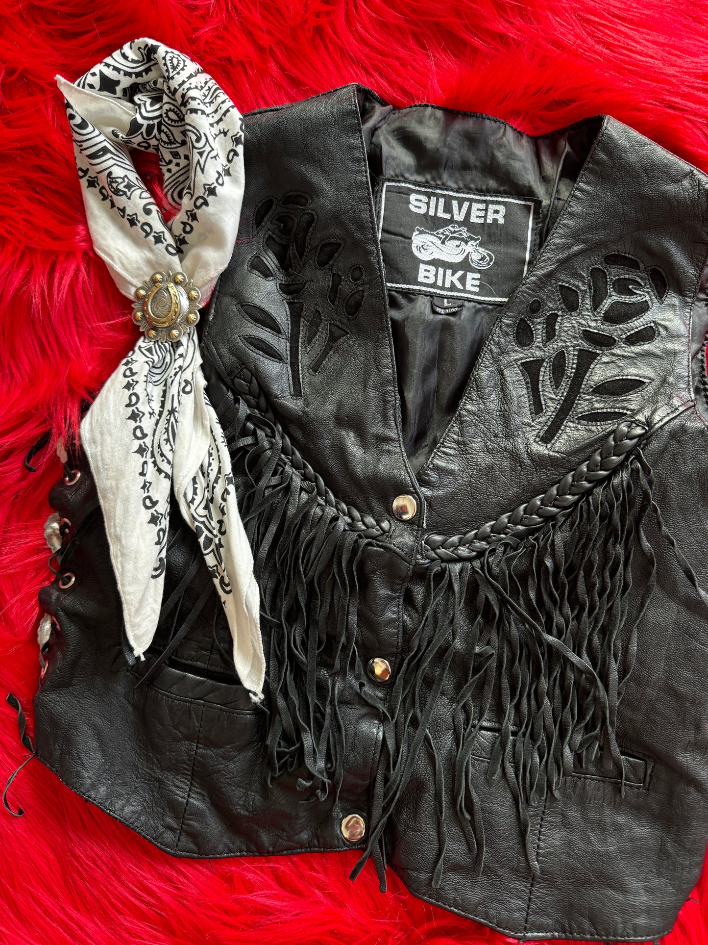 Vintage Leather Fringe Vest