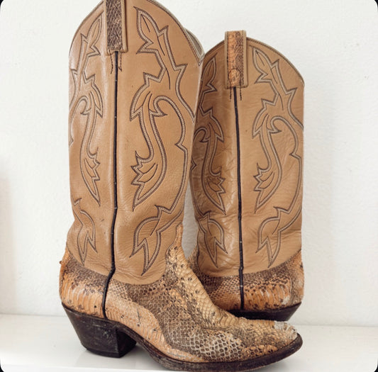 Vintage Snakeskin Cowboy Boots
