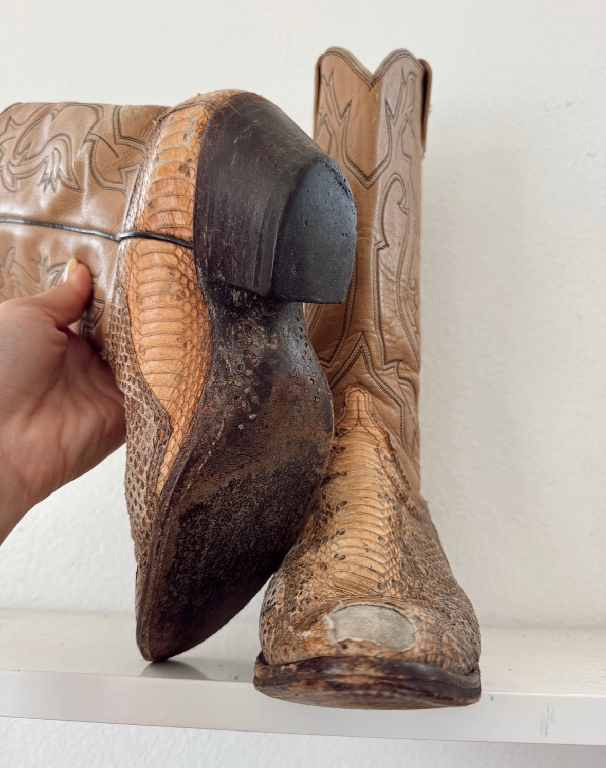Vintage Snakeskin Cowboy Boots