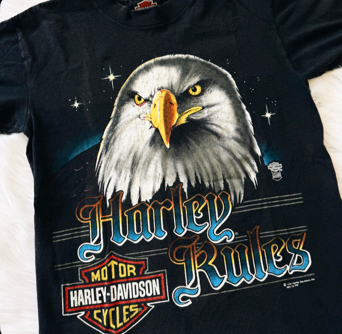 Vintage 1991 Harley Rules Tee