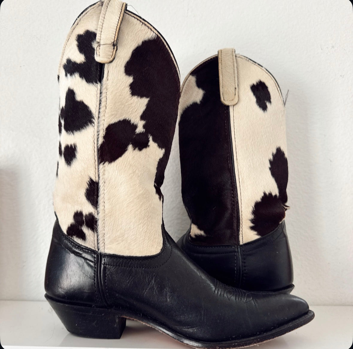 Vintage Cowhide Cowboy Boots