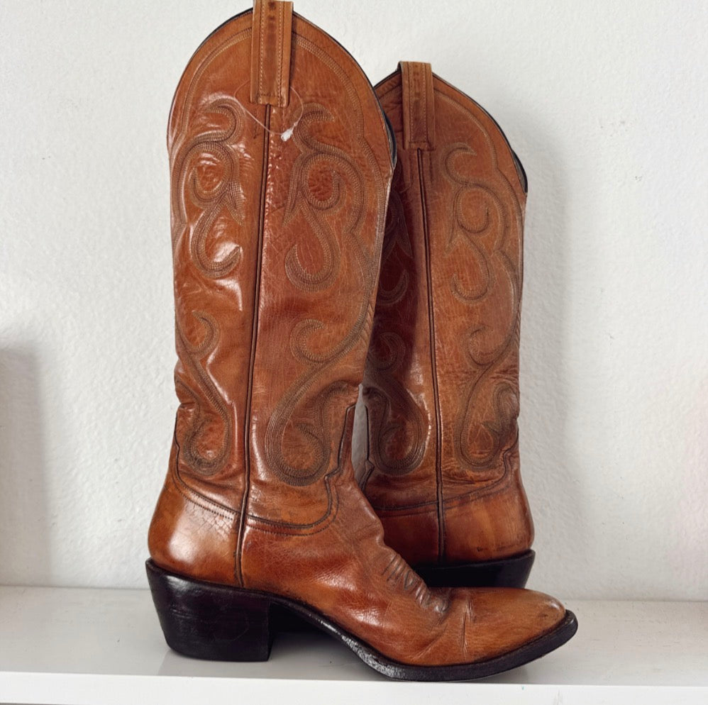 Vintage Brown Cowboy Boots