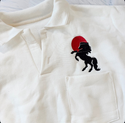 Vintage White Horse Polo Sweatshirt