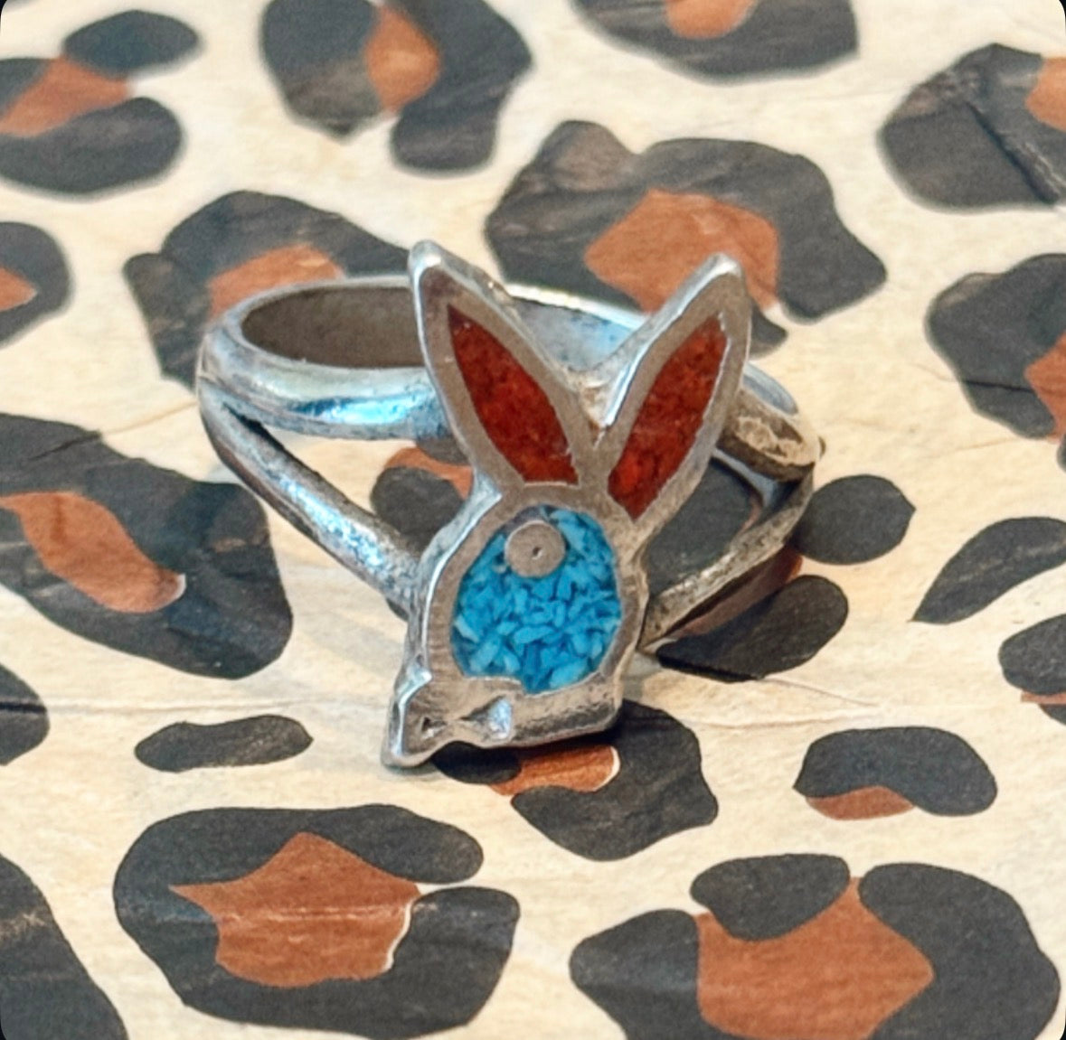 Vintage Playboy Turquoise Inlay Ring