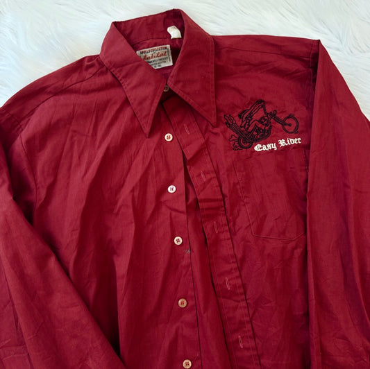 Vintage Easy Rider Burgundy Button Up