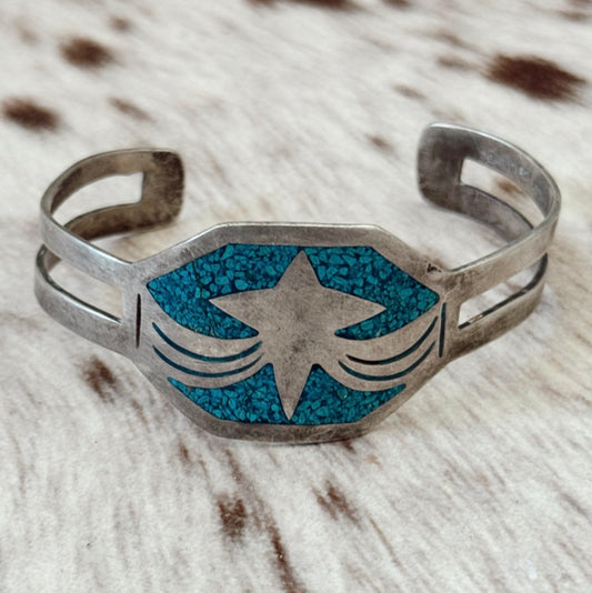 Vintage Turquoise Star Cuff