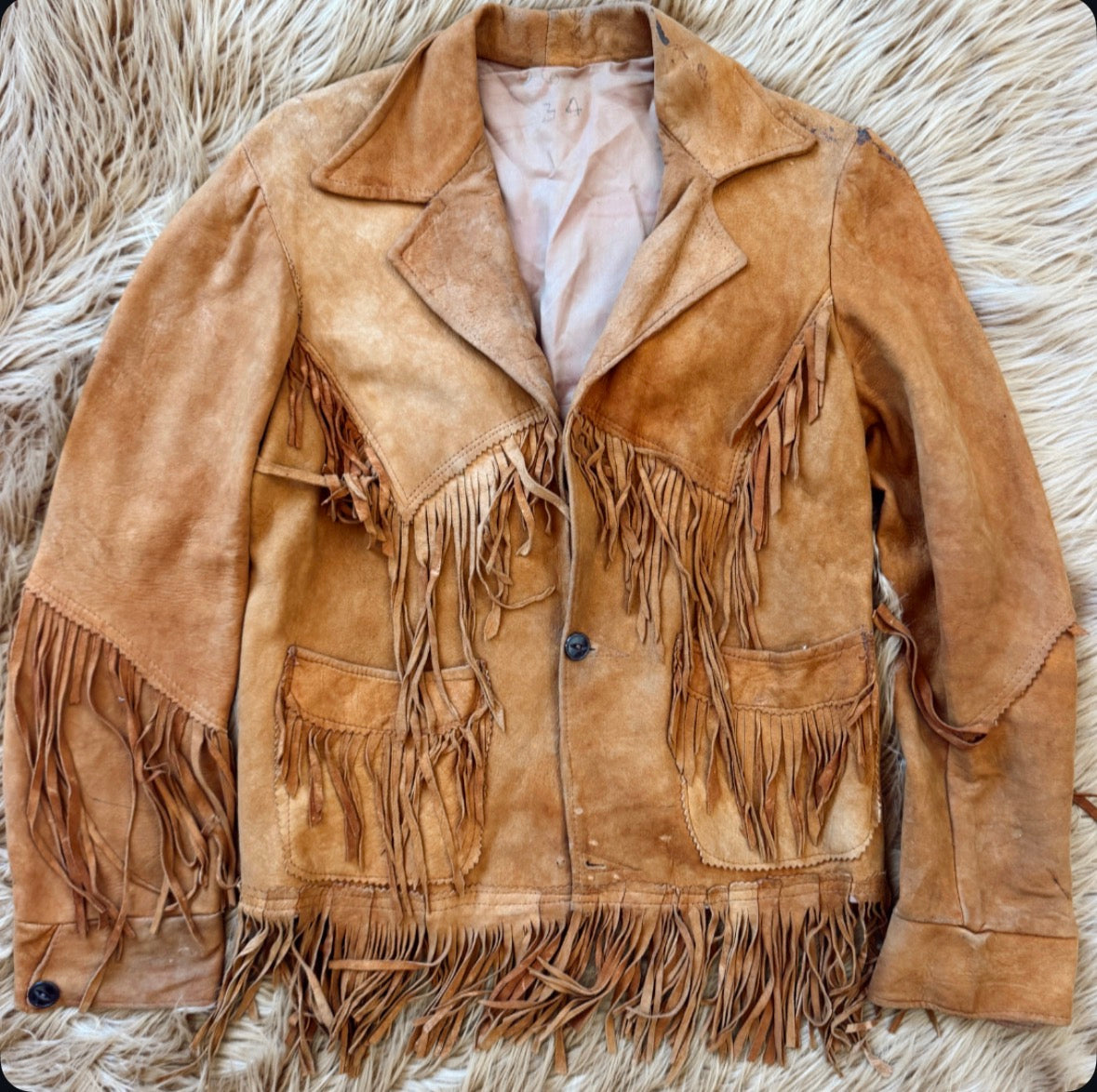 Vintage Fringe Suede Jacket