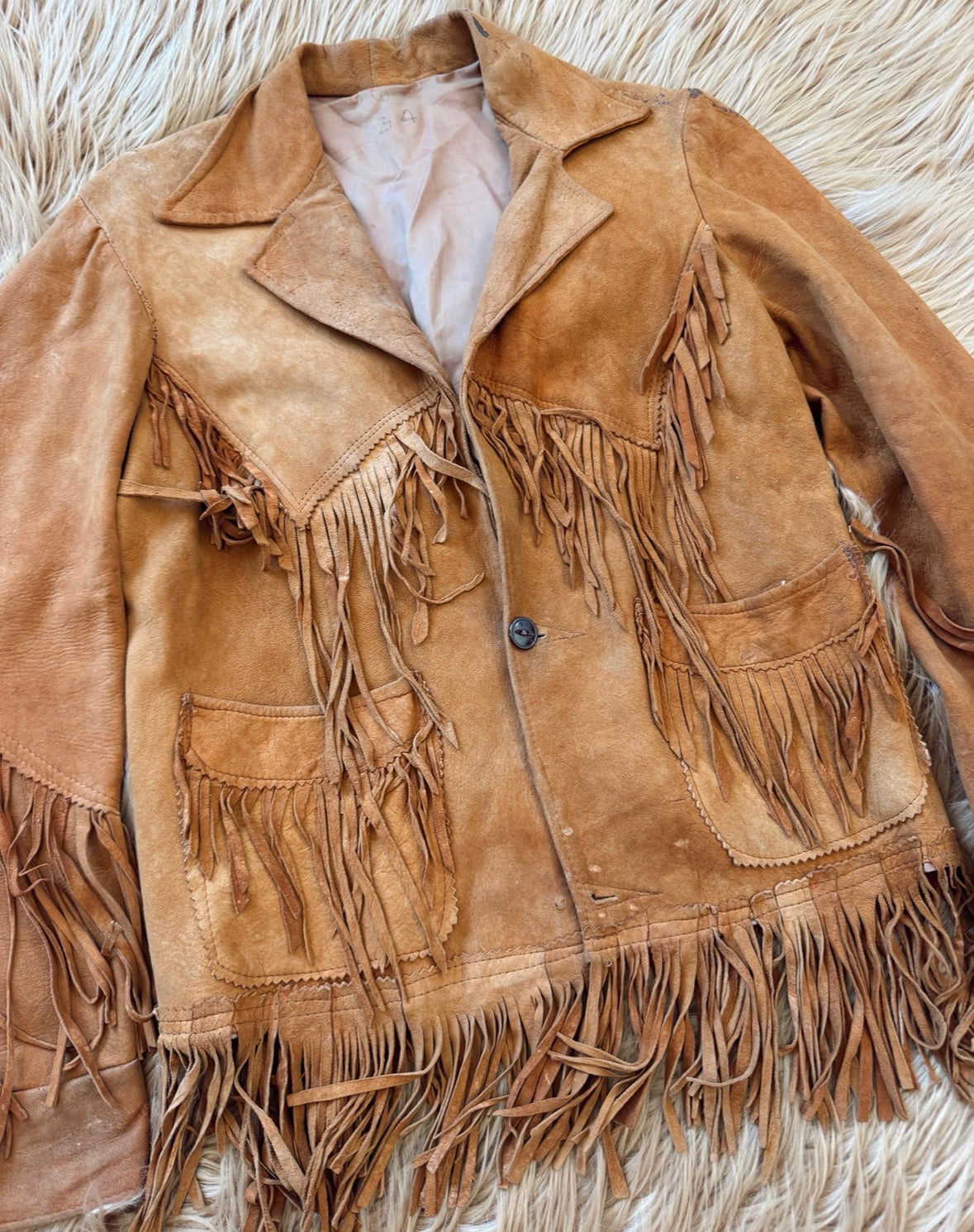 Vintage Fringe Suede Jacket
