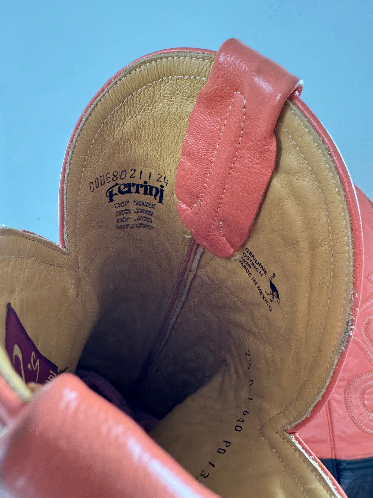 Vintage Ferrini Genuine Ostrich Boots
