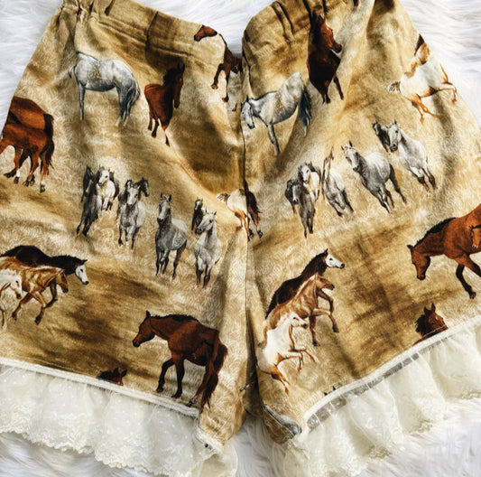 Horse Lace Trim Shorts