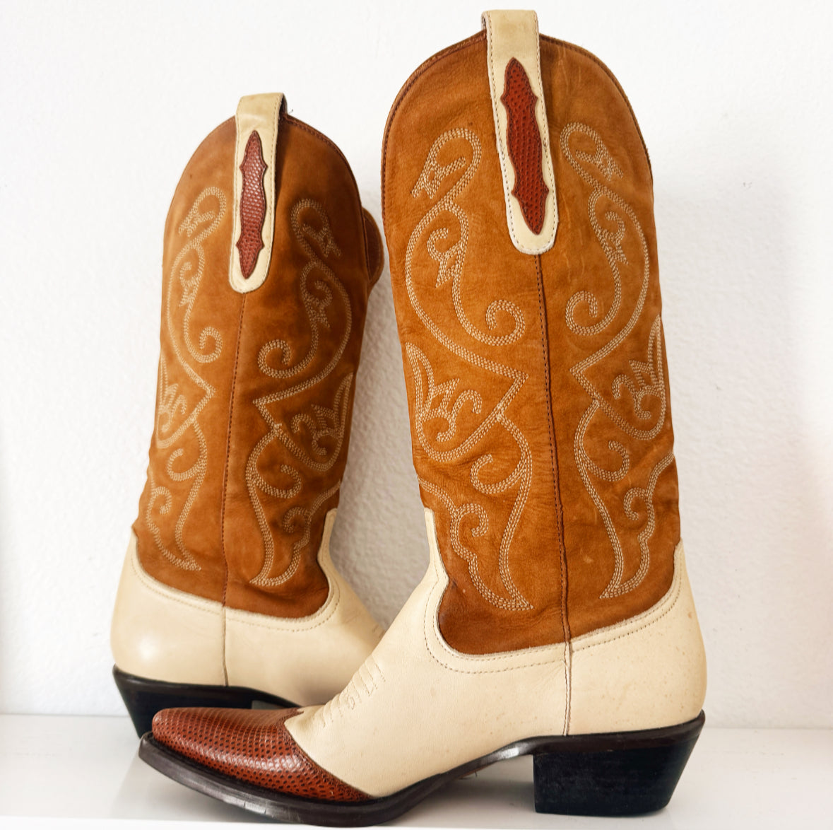 Vintage Two Toned Cowboy Boots