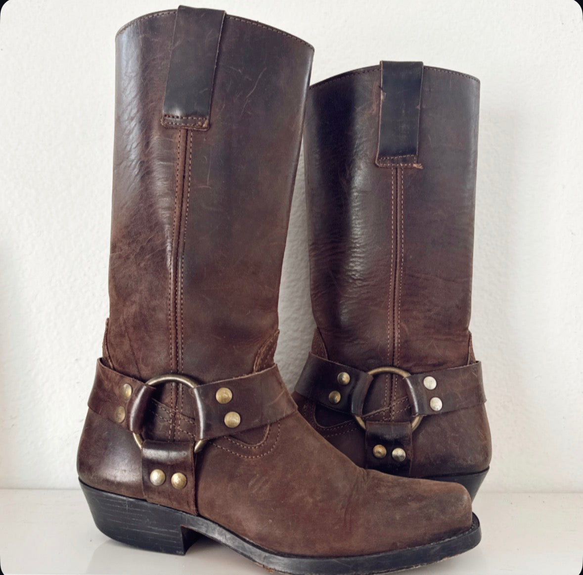 Vintage Brown Biker Boots