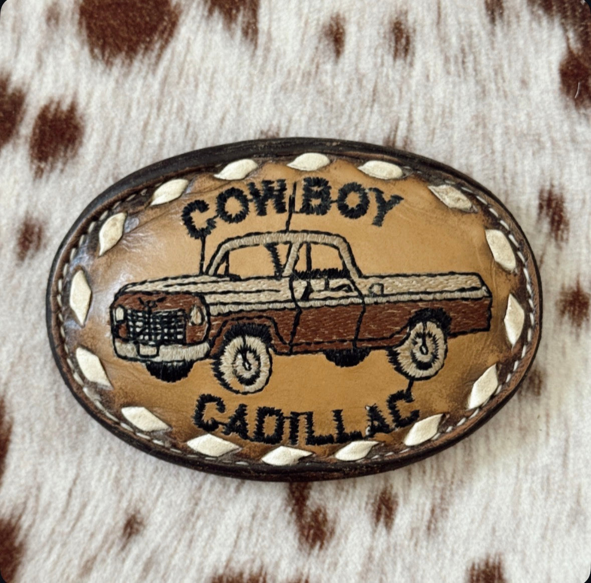 Vintage Cowboy Cadillac Belt Buckle