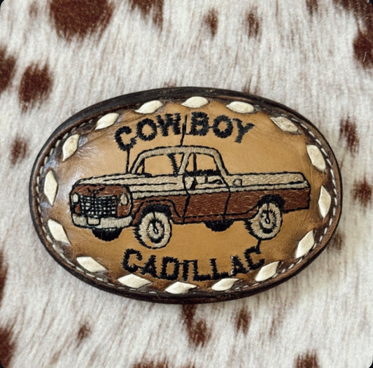 Vintage Cowboy Cadillac Belt Buckle
