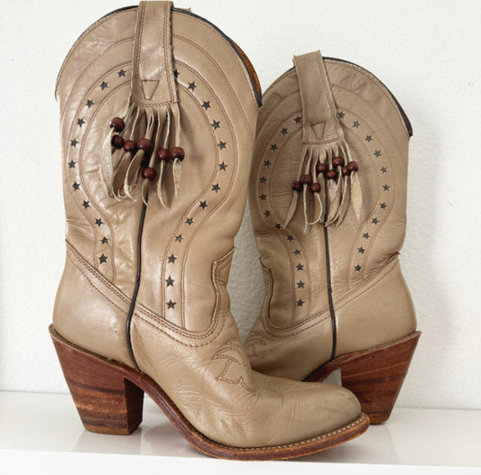 Vintage Star Fringe Cowboy Boots