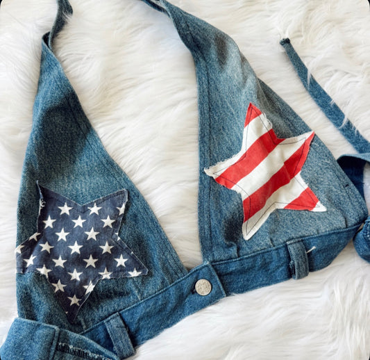 Vintage USA Denim Halter Top