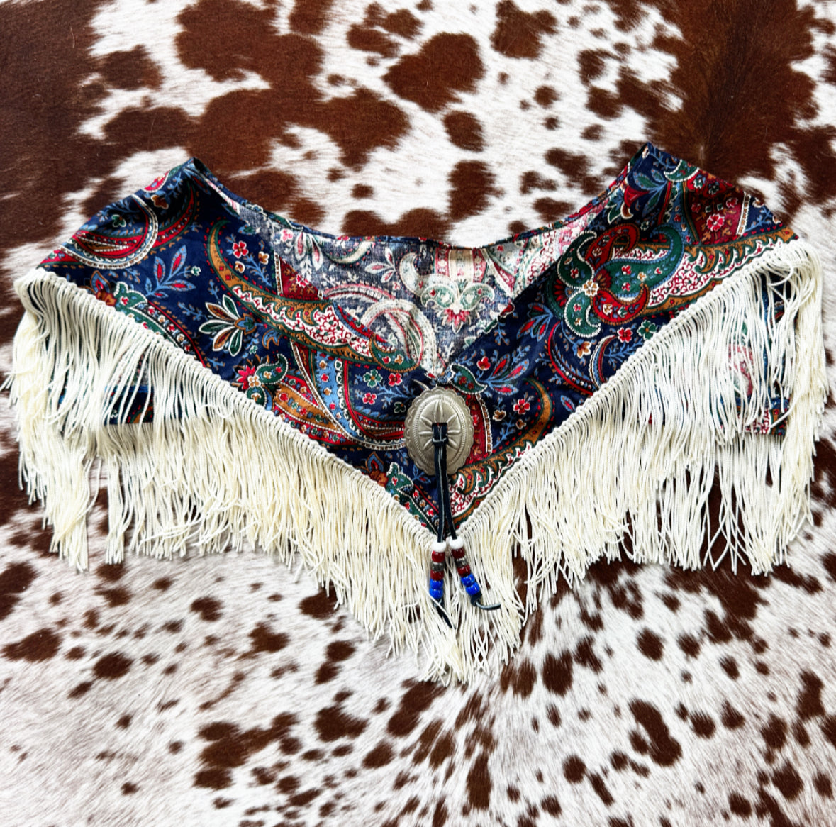 Vintage Western Fringe Shawl Top